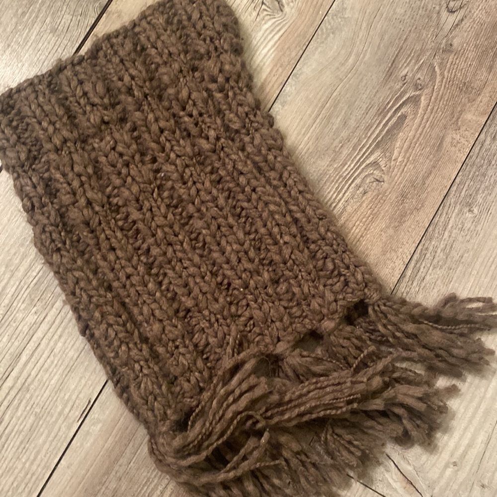 Knitted Neck Scarf Brown One Size Fits All